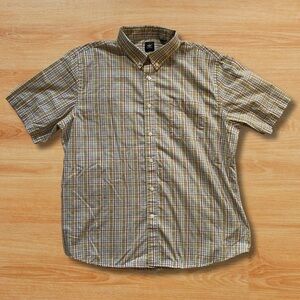 Dockers Men’s Plaid Button Up Green, Tan, & Brown